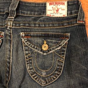 True Religion Flare Jeans w/ Flap Pockets